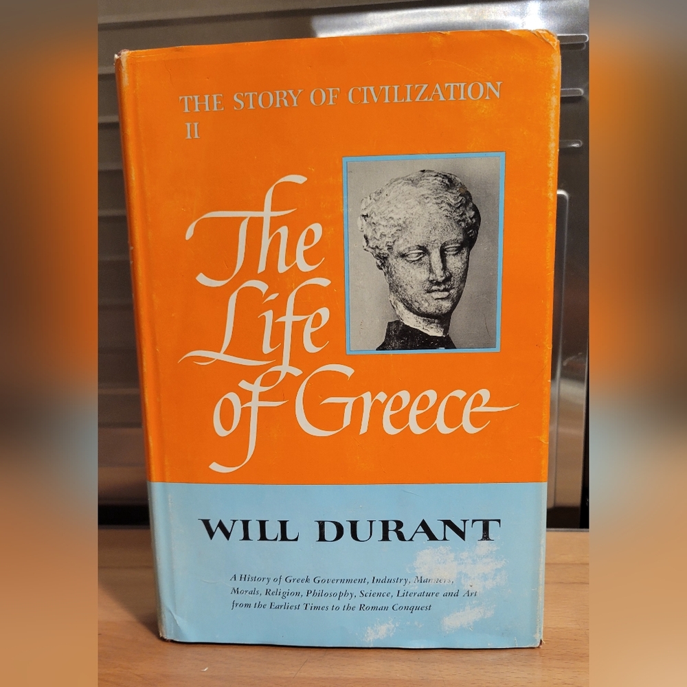 VTG 1966 HCDJ 20th Printing The Life of Greece by Will Durant Volume 2